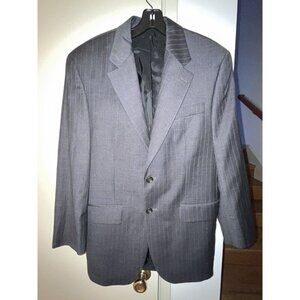 Ralph Lauren pinstripe suit blazer jacket size pure new wool size 38R classy